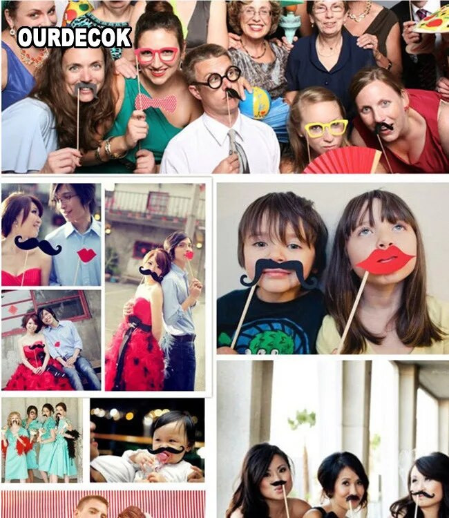 Recuzită foto Cabina foto Just Merried Ochelari amuzant DIY Zi de naștere Baby Shower Băiat Fată Recuzită pentru cabina foto Decoratiuni de nuntă