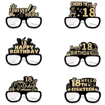 6 бр./компл. 18 21 30 40 50 60 70 и 80 годишни хартиени 3D очила Серия от продукти за карнавална декорация за рожден ден