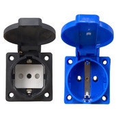 Vízálló IP54 250v 16A Németország PDU UPS eu asztali konnektor csatlakozó Beágyazott elektromos panel Aljzat AC aljzat