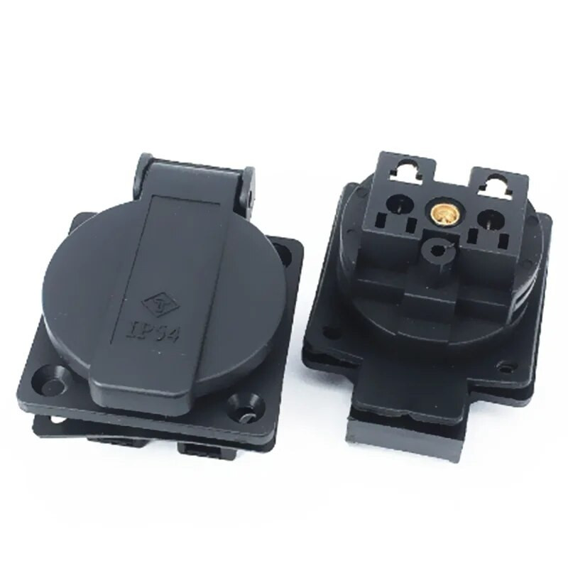 Vízálló IP54 250v 16A Németország PDU UPS eu asztali konnektor csatlakozó Beágyazott elektromos panel Aljzat AC aljzat