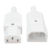 Alb 10A 250V Negru IEC C13 /C14 Fișă tată Conector de alimentare recablabil Priză ca cu 3 pini