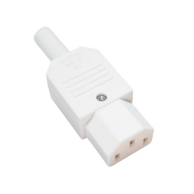 Alb 10A 250V Negru IEC C13 /C14 Fișă tată Conector de alimentare recablabil Priză ca cu 3 pini