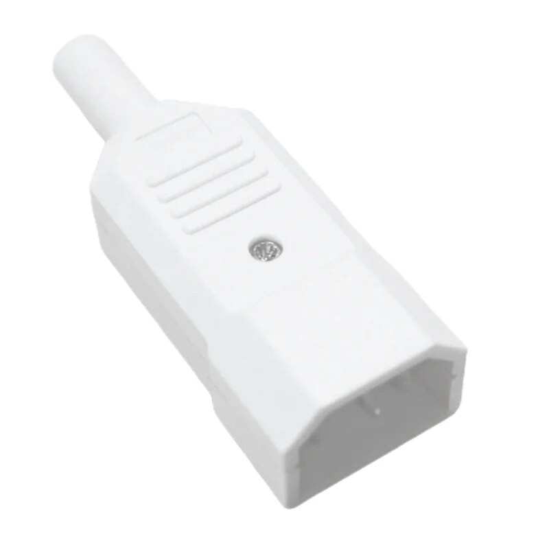 Baltas 10A 250V juodas IEC C13 /C14 kištukas, perjungiamas maitinimo jungtis, 3 kontaktų kintamosios srovės lizdas