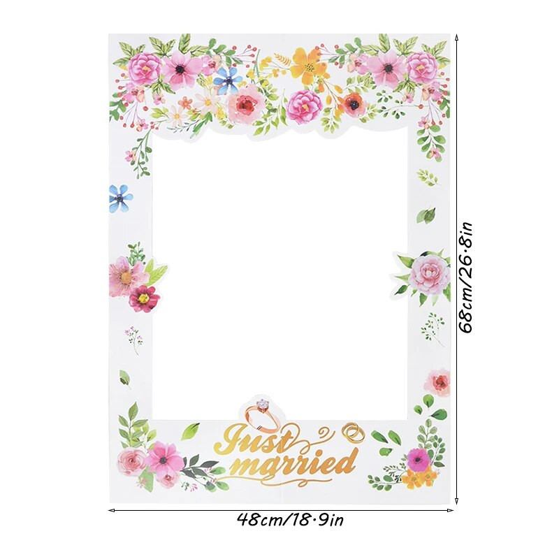Pravo vjenčani Okvir za foto kabinu Rekviziti Banner Vjenčane dekoracije Gospodin Gospođa Photobooth Rekviziti Baloni od lateksa Devojačka zabava Mladenka Mladoženja