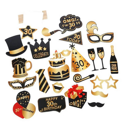 30 40 50 60 metų gimtadienio fotobūdelės rekvizitai Suaugusiųjų gimtadienio nuotraukų būdelės rekvizitai jubiliejaus dekoro reikmenys