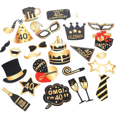 30 40 50 60 metų gimtadienio fotobūdelės rekvizitai Suaugusiųjų gimtadienio nuotraukų būdelės rekvizitai jubiliejaus dekoro reikmenys