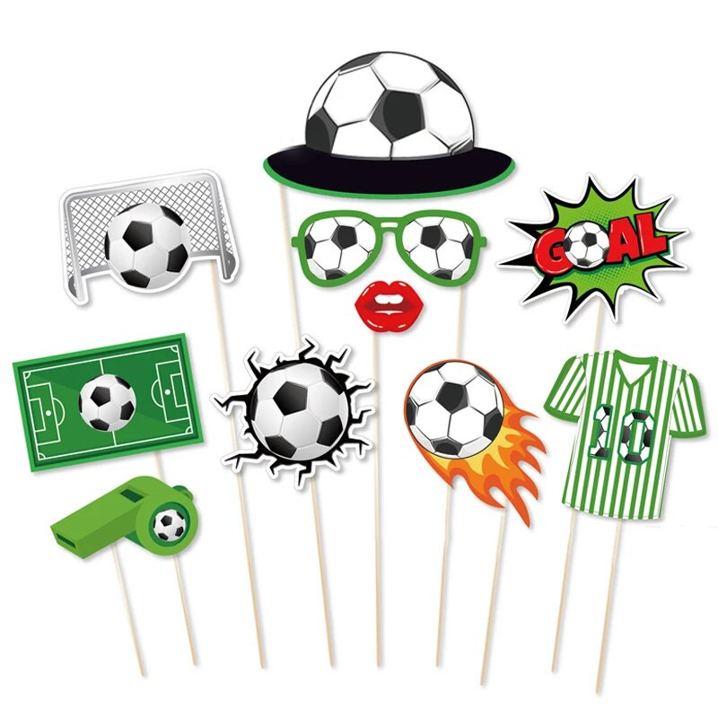25 vnt. Futbolo sporto fotokabinos rekvizitai Futbolo šaudymo vakarėlio tema Gimtadienio nuotraukų rekvizitai berniukams