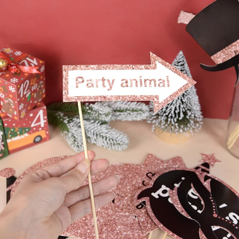 Recuzită pentru cabina foto La mulți ani, măști amuzante, pălărie, mustață, buze, accesorii pentru cabină foto, pentru adulți, festivalul de aniversare, supliment de decor