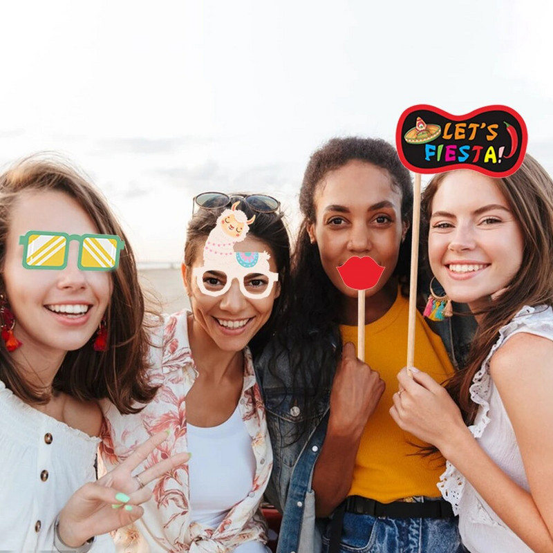 24 de bucăți Semne de nuntă DIY Decorații amuzante pentru petreceri, decorațiuni pentru petreceri, Fiesta mexicană, decorațiuni pentru petreceri de logodnă de aniversare de absolvire