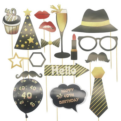 1 vnt. 30 40 50 60 metų fotokabinos rekvizitas Moterų vyrų gimtadienio vakarėlio dekoras Suaugusiųjų 30-mečio fotokabinos rekvizitas