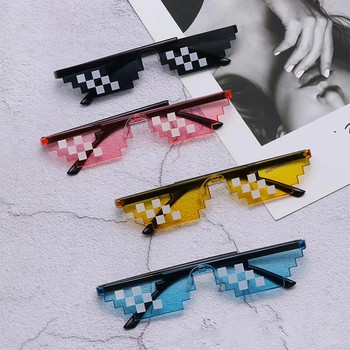 Нов дизайн Забавни мозаечни слънчеви очила Thug Life Слънчеви очила Pixel Черни ретро геймърски робот Слънчеви очила Парти за рожден ден Cosplay сувенири