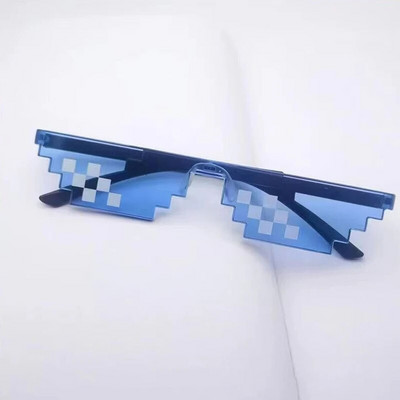 Naujo dizaino Juokingi mozaikiniai akiniai nuo saulės Thug Life Akiniai nuo saulės Pixel Black Retro Gamer Robot akiniai nuo saulės Gimtadienio vakarėlis Cosplay Favors