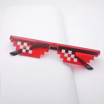Naujo dizaino Juokingi mozaikiniai akiniai nuo saulės Thug Life Akiniai nuo saulės Pixel Black Retro Gamer Robot akiniai nuo saulės Gimtadienio vakarėlis Cosplay Favors