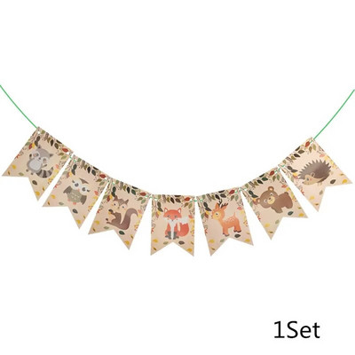 1 vnt. Woodland Animal Welcome Baby Photo Booth Prof Rėmelis Safari Jungle Gimtadienio lyties atskleidžiantys vakarėlio kūdikio dušo dekoravimo reikmenys