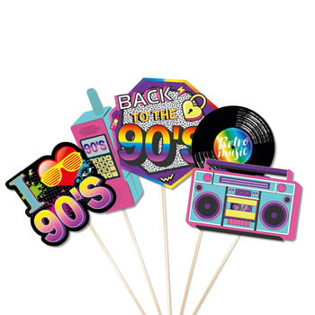 Αστεία Back to the 90s Party Photo Booth Props Διακόσμηση Ρετρό μουσική Ντίσκο Βίντεο Γυαλιά Μάσκα φωτογραφίας Προμήθειες γενεθλίων