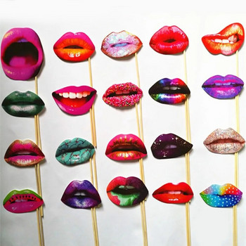 20 τεμ. Funny Lip Mouth Photobooth Props Διακόσμηση γάμου Funny Lip Photo Booth Διακοσμήσεις για πάρτι γενεθλίων για ενήλικες