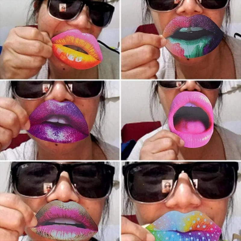 20db Vicces ajakszáj Photobooth kellékek Esküvői dekoráció Vicces Lip Photo Booth Születésnapi parti dekorációk Felnőtt fotós kellékek