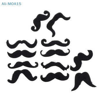 12 τμχ/σετ Μαύρα ψεύτικα μουστάκια Αυτοκόλλητο αστείο μεξικάνικο νεωτεριστικό πάρτι