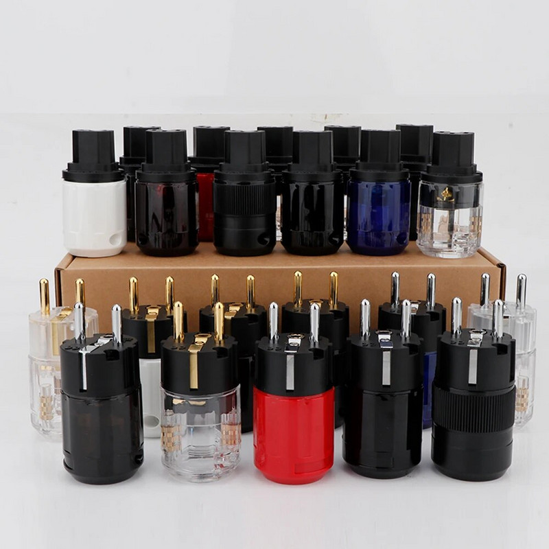 1 bucată US EU AU Fișă de alimentare HiFi din cupru pur Conector de alimentare placat cu aur/rodiu Conector IEC mascul/femă