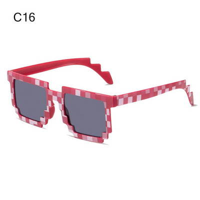 Zábavné pixelové mozaikové slnečné okuliare, módne párty, diskotékové okuliare pre dospelých, tínedžerov, narodeninovú párty, cosplay, hráčov, robotické okuliare, foto rekvizita