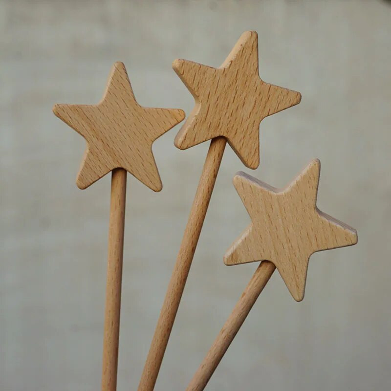 1kom INS pokloni za dječju rođendansku zabavu Drvena zvijezda vilinski štap Bukov mjesečev vilinski štapić Baby Shower Cloud Rekviziti za fotografije