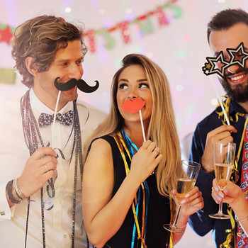 Διακόσμηση γάμου Photo Booth Props Bride To Be Hen Party DIY Mustache Lips Bride Photobooth Groom Mrs. Bridal Shower Decor