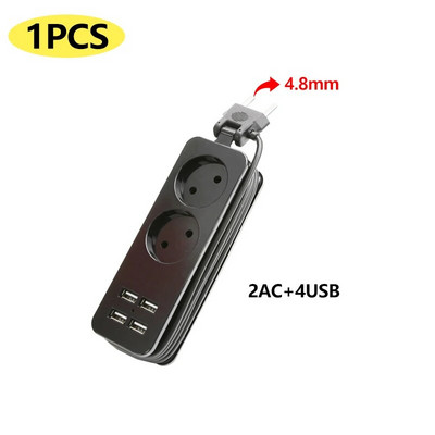 Power Strip EU utikač AC utičnica Patch ploča s USB tipom C portova Extender Multitap prijenosni putni adapter Utičnica za punjenje.