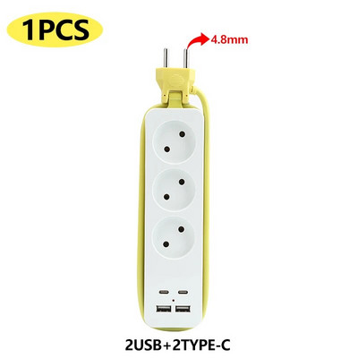 Power Strip EU utikač AC utičnica Patch ploča s USB tipom C portova Extender Multitap prijenosni putni adapter Utičnica za punjenje.