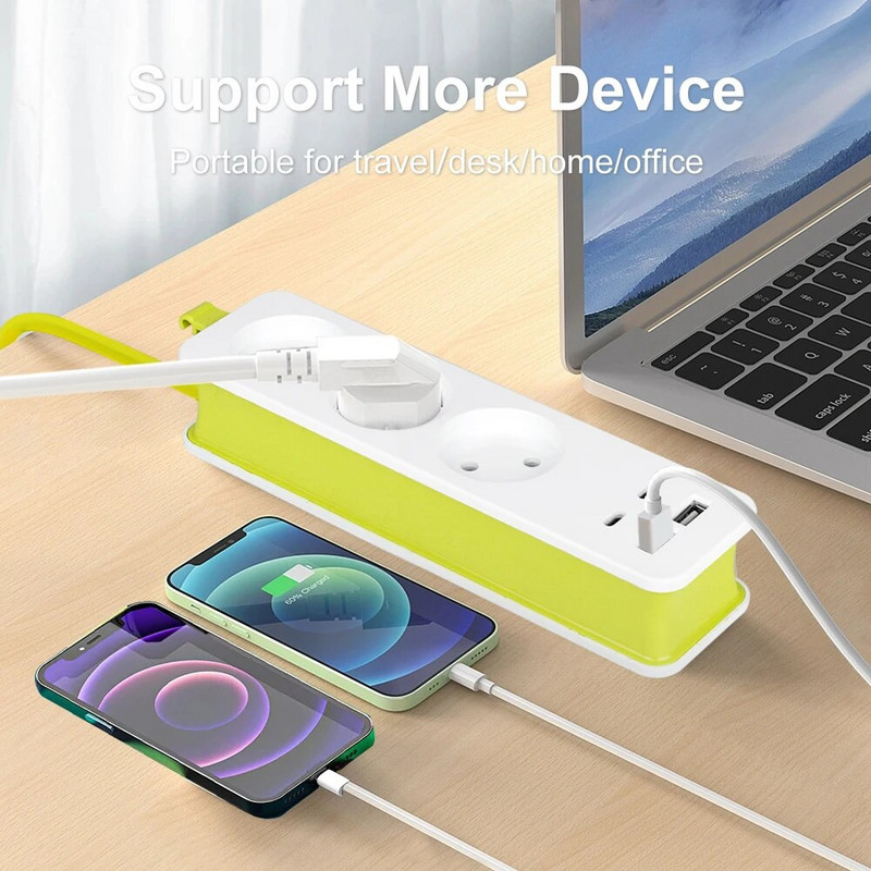 Power Strip EU utikač AC utičnica Patch ploča s USB tipom C portova Extender Multitap prijenosni putni adapter Utičnica za punjenje.