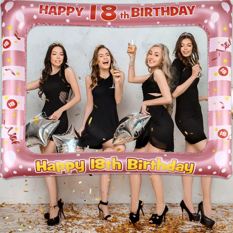 2db képkeretek Születésnapi Photo Booth szelfi keret léggömb Születésnapi Photo Booth kellékek fiú lányok születésnapi évfordulójára