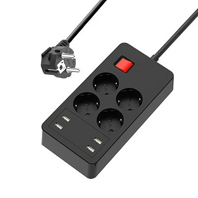 Toiteriba 4/6/8 osa vahelduvvoolu pistikupesad EL Korea elektripistik pistikupesa USB laadija adapter liigpingekaitse 1,5 m pikendusjuhe avaleht