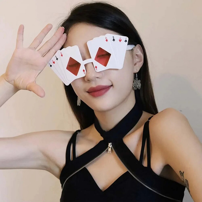 1 buc ochelari de poker pentru copii adulți Jack Queen King Ace ochelari de soare pentru petrecerea din Las Vegas, cazino, noapte, decorare tematică de cărți de joc