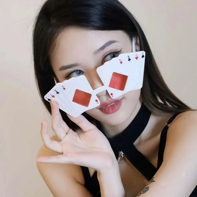 1 buc ochelari de poker pentru copii adulți Jack Queen King Ace ochelari de soare pentru petrecerea din Las Vegas, cazino, noapte, decorare tematică de cărți de joc