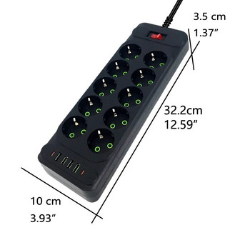 2-пинов EU захранващ разклонител с USB зарядно за телефони EU RUS щепсел с превключвател за включване и изключване за домакински уреди 1,8M гнездо за удължителен кабел