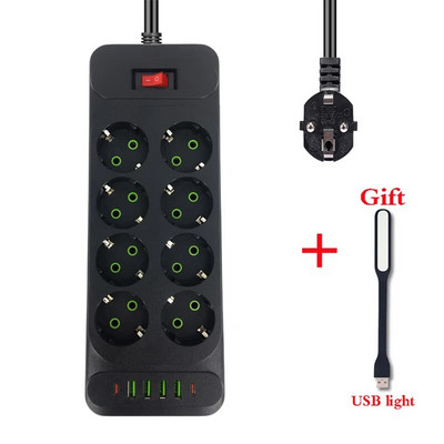 2-pinski EU razvodnik s USB punjenjem za telefone EU RUS utikač s prekidačem za uključivanje i isključivanje za kućanske aparate 1,8M utičnica za produžni kabel