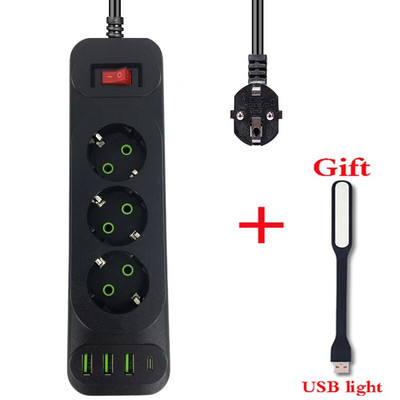 2-pinski EU razvodnik s USB punjenjem za telefone EU RUS utikač s prekidačem za uključivanje i isključivanje za kućanske aparate 1,8M utičnica za produžni kabel