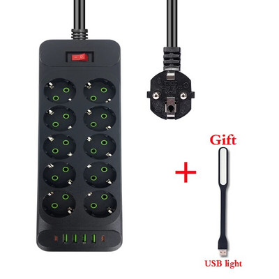 2-pinski EU razvodnik s USB punjenjem za telefone EU RUS utikač s prekidačem za uključivanje i isključivanje za kućanske aparate 1,8M utičnica za produžni kabel