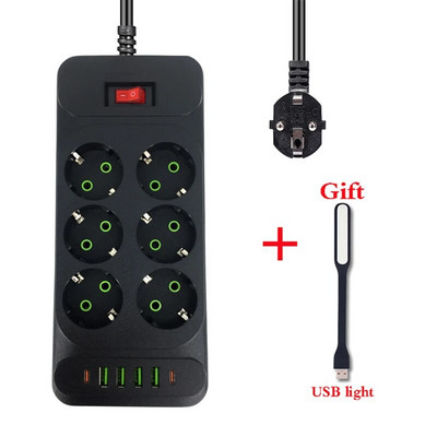 2-pinski EU razvodnik s USB punjenjem za telefone EU RUS utikač s prekidačem za uključivanje i isključivanje za kućanske aparate 1,8M utičnica za produžni kabel