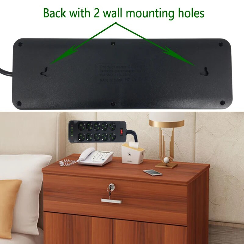 2-pinski EU razvodnik s USB punjenjem za telefone EU RUS utikač s prekidačem za uključivanje i isključivanje za kućanske aparate 1,8M utičnica za produžni kabel