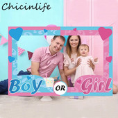Chicinlife 1 kom Dječaci ILI Djevojčice Okvir za foto kabinu Rekviziti Rođendanska zabava Dječji tuš Rekviziti za foto kabine Otkrivanje spola Pribor za ukrašavanje