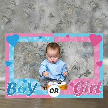 Chicinlife 1Pcs Boy OR Girl Photo Booth Frame Prop Birthday Party Baby Shower Photobooth Props Gender Reveal Decoration Supplies