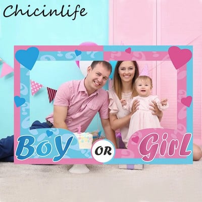 Chicinlife 1 kom Dječaci ILI Djevojčice Okvir za foto kabinu Rekviziti Rođendanska zabava Dječji tuš Rekviziti za foto kabine Otkrivanje spola Pribor za ukrašavanje