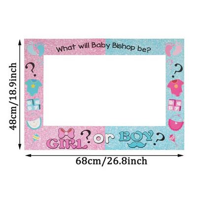 Chicinlife 1 kom Dječaci ILI Djevojčice Okvir za foto kabinu Rekviziti Rođendanska zabava Dječji tuš Rekviziti za foto kabine Otkrivanje spola Pribor za ukrašavanje