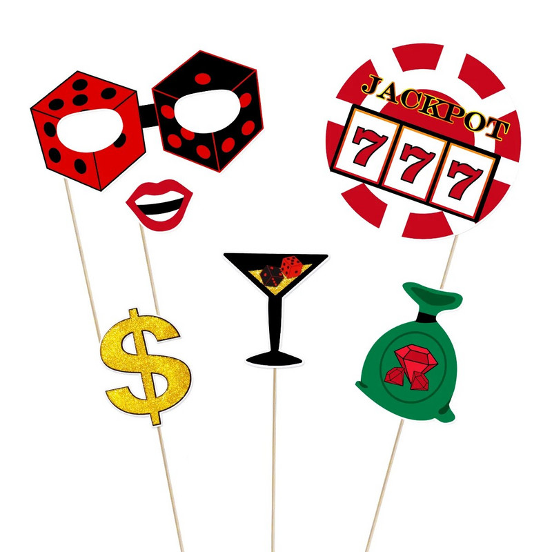 Vakarėlio rekvizitai Kazino dekoracijos Vegaso nuotraukų stendas Las Photobooth asmenukių tema Helovinas Juokingi karnavalai, teikiantys paslaugas Photoboot žaidimui