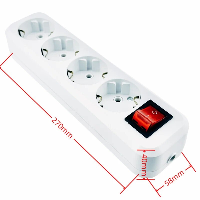 Elektriskā barošanas sloksne 10/16A pārslodzes aizsardzība nav vads vācu adapteris pagarinājums galddators 4/5 maiņstrāvas EU izvades ligzda