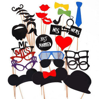 31 τεμ. DIY Photo Booth Props Funny Mask Glasses Mustache Lip On A Stick Photobooth Αξεσουάρ για πάρτι γενεθλίων διακόσμηση γάμου