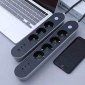 5M pikendusjuhe Toitejuhe pistikupesa EU pistik 3 USB laadimisjuhe seinalaadimisadapter Sobib robottolmuimejale