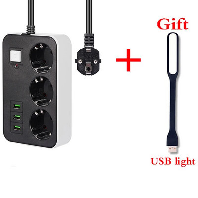 5M pikendusjuhe Toitejuhe pistikupesa EU pistik 3 USB laadimisjuhe seinalaadimisadapter Sobib robottolmuimejale