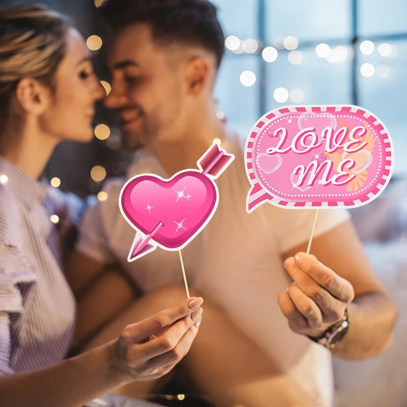 35 ks Súprava rekvizít na fotobúdku na Valentína, darčeky na párty, dekorácie na svadobnú hostinu, svadobné potreby, milujem ma