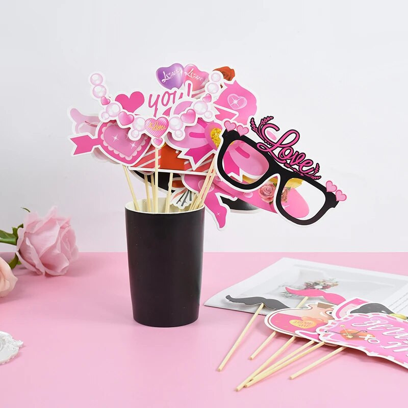 35 ks Súprava rekvizít na fotobúdku na Valentína, darčeky na párty, dekorácie na svadobnú hostinu, svadobné potreby, milujem ma